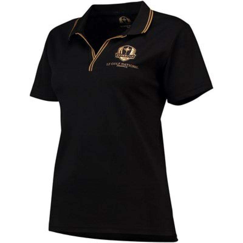 Ryder Cup Women's Polo Golf Black And Gold Collection Polo Shirt