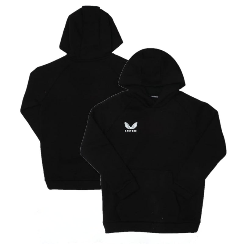 Castore Kid's Training Hoodie Brush Back Black Overhead Top