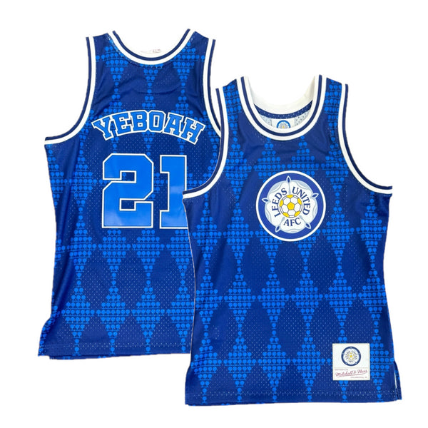 Leeds United Men's Jersey Mitchell & Ness Basketball Yeboah 21 Top