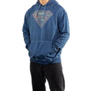 Superman DC Men's Hoodie Blue Vintage Wash Hoodie