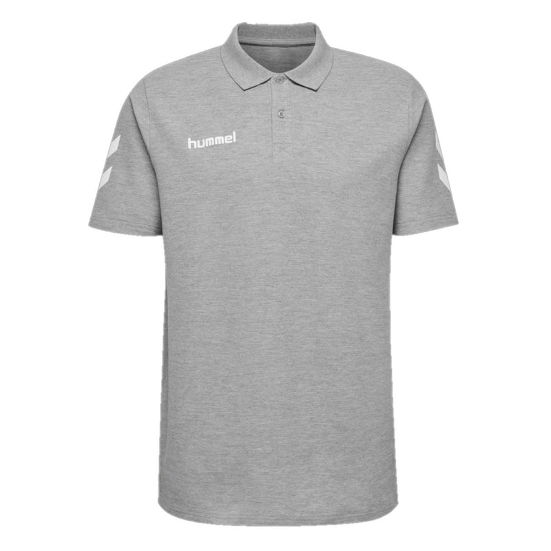 Hummel GO Cotton Polo Grey Short Sleeve Football Polo Shirt