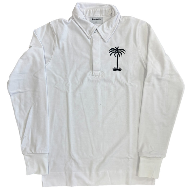 Fiji White Rugby LS Shirt Men's Samurai Heritage Jersey