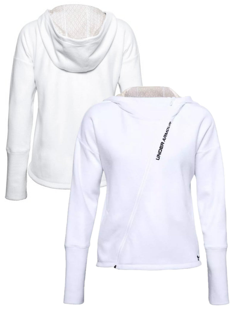 Under Armour Women's Hoodie White Recover FZ Fleece Hoodie
