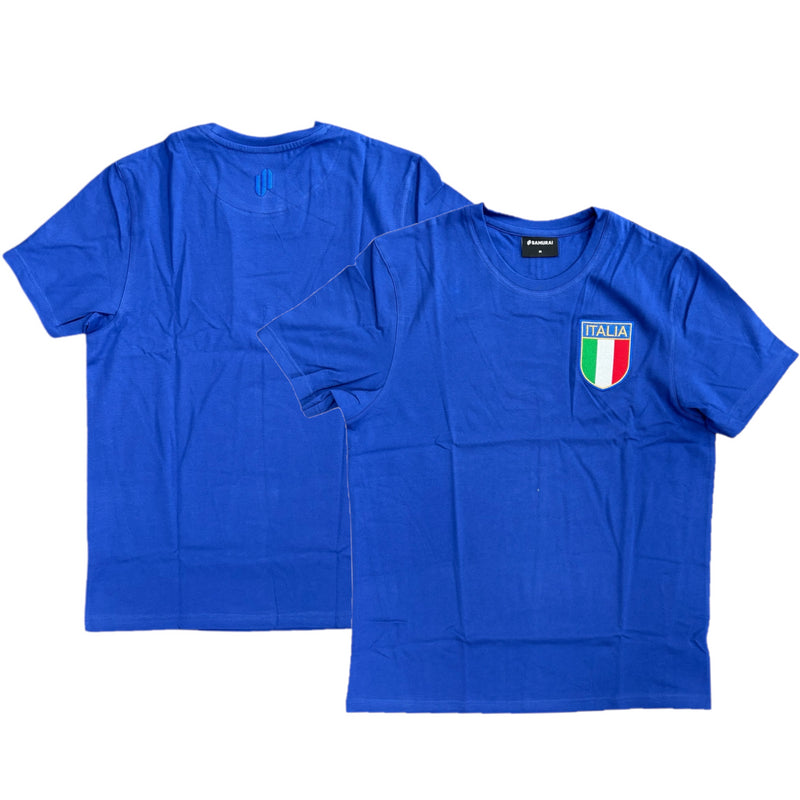 Italy Men's Rugby T-Shirt Samurai Vintage Royal Top