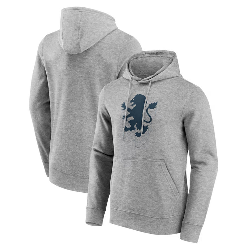 Aston Villa Men's Hoodie Football Ripple Graphic Grey Hoodie