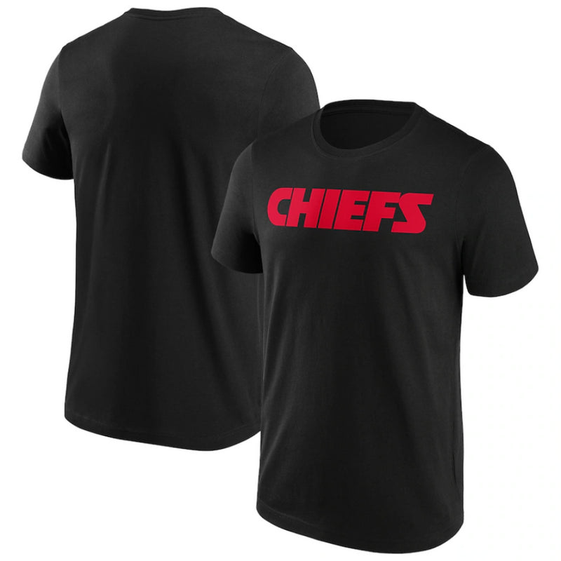 Kansas City Chiefs T-Shirt Men's NFL Wordmark Black Top