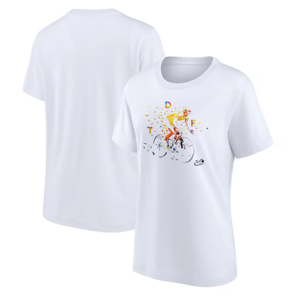 Tour De France T-Shirt White Cycling Eclat Graphic Top