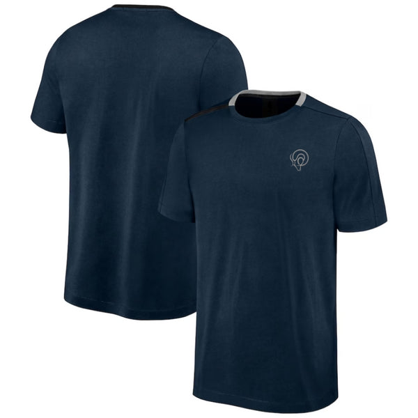 Derby County Football T-Shirt Men's Iconic Ringer Navy Top