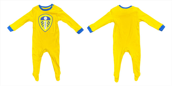Leeds United Football Sleepsuit LUFC Crest Babygrow