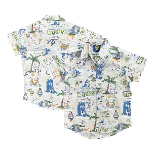 Leeds United Kid's Shirt Tropical Button Up Top