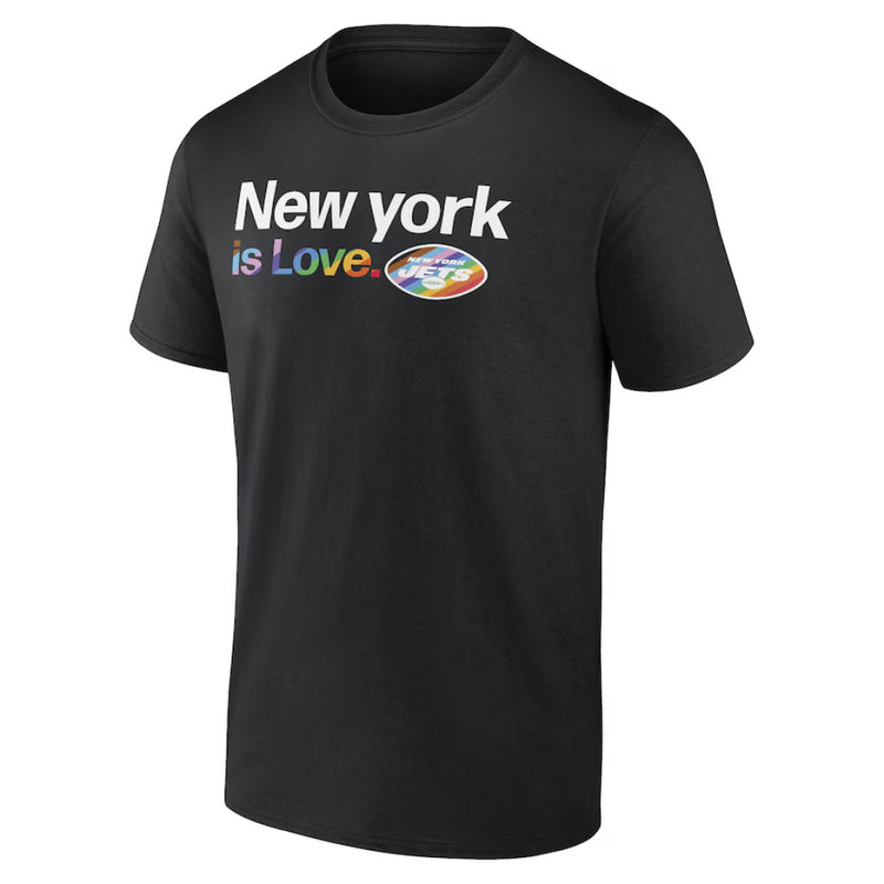 New York Jets T-Shirt Men's NFL Pride Black Top