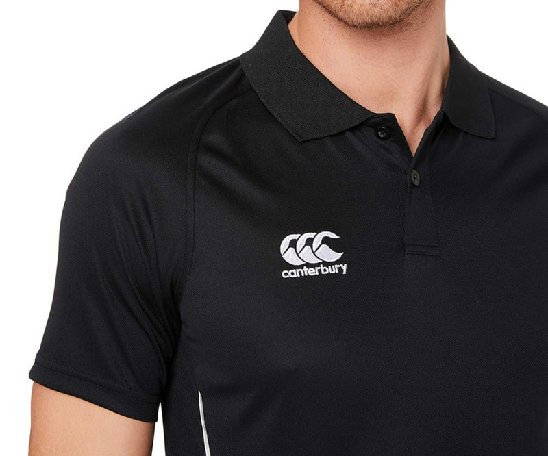 Canterbury Men's Polo Shirt Rugby Team Dry Senior Black Top
