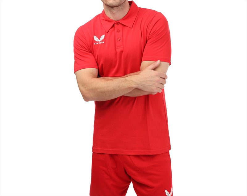 Castore Sportswear Polo Shirt Men's S/S Red Logo Top