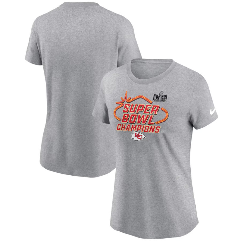 Kansas City Chiefs T-Shirt Women's NFL Nike Grey Super Bowl Top