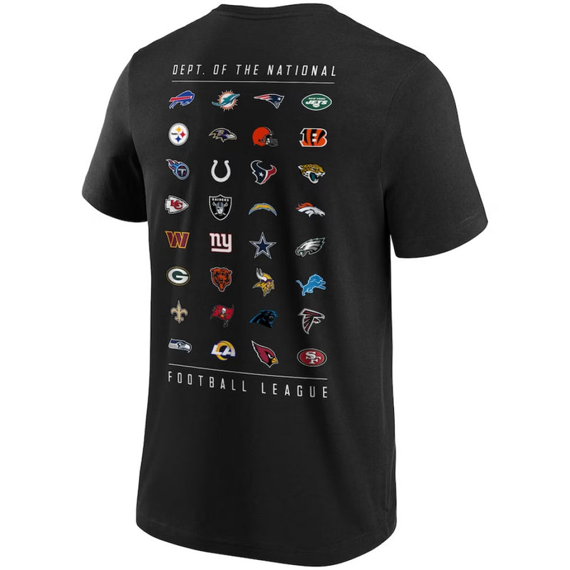 NFL Shield Logo T-Shirt Men's All Team Graphic Black Top