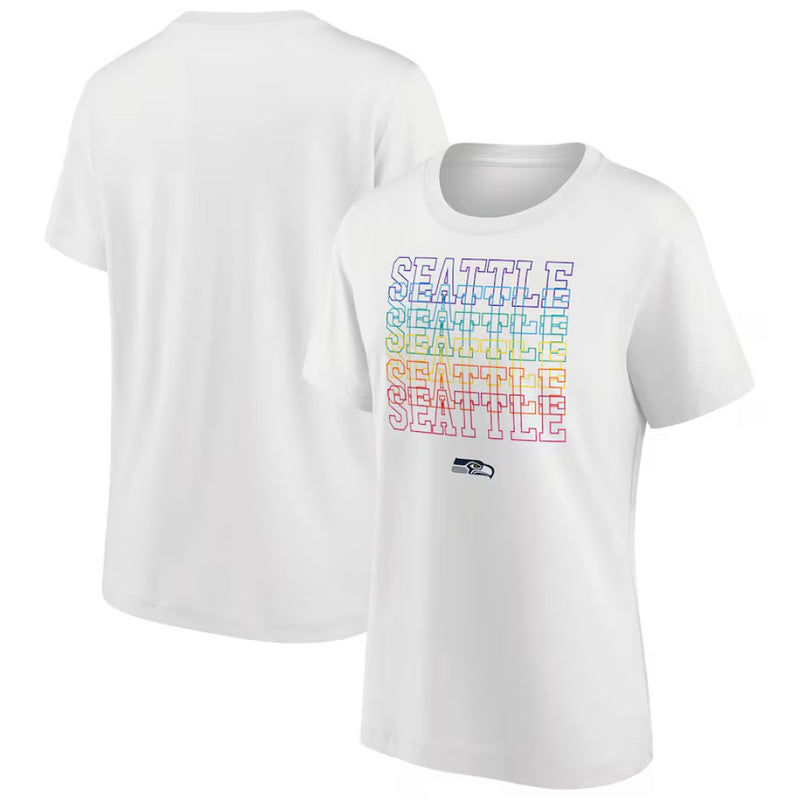 Seattle Seahawks Women's T-Shirt NFL Pride Graphic White Top