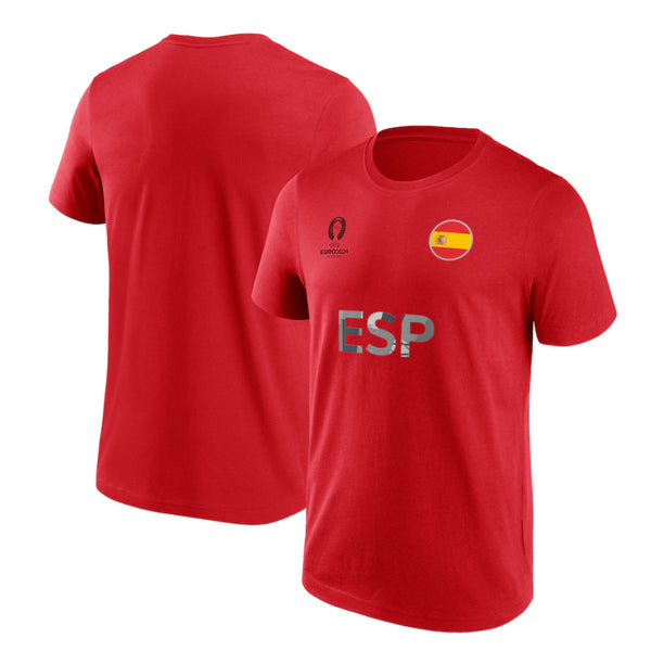 Spain UEFA Men's T-Shirt Euro 2024 Nation Flag Top