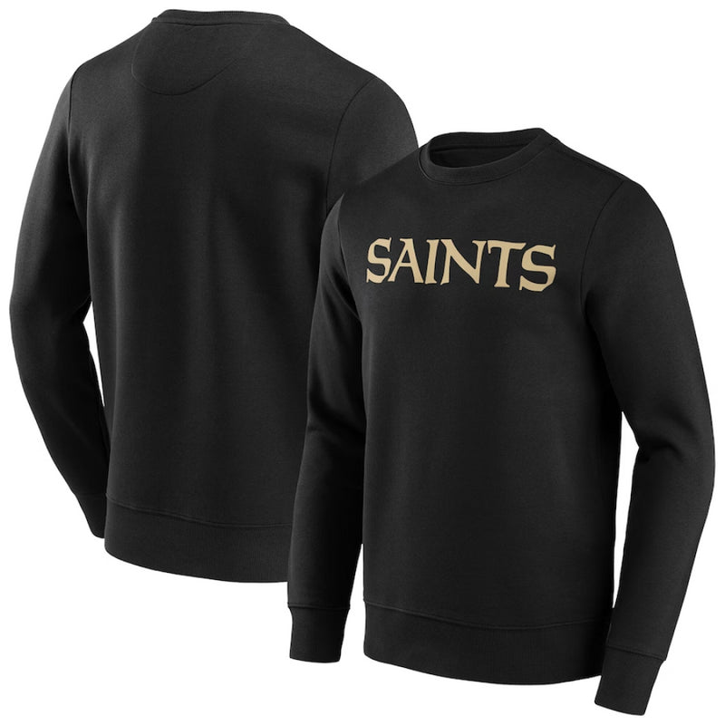 New Orleans Saints Sweatshirt Men's NFL Black Wordmark Top