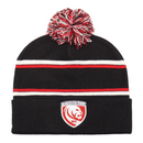 Gloucester Rugby Adult Beanie Oxen Stripes Bobble Hat