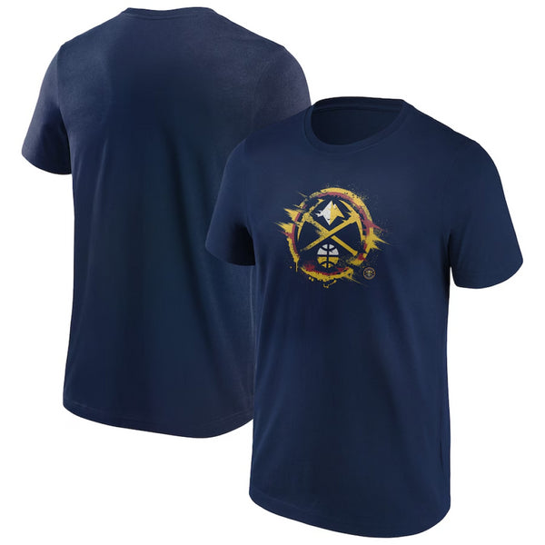 Denver Nuggets Men's T-Shirt NBA Splatter Graphic Navy Top