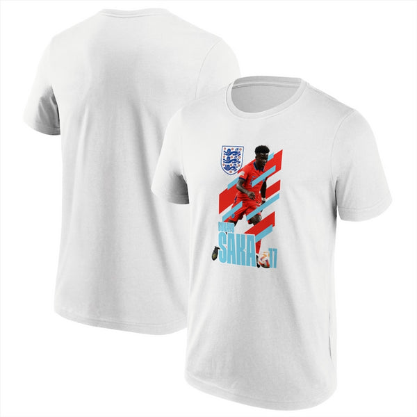 England Men's Football T-Shirt Saka 17 Graphic Top