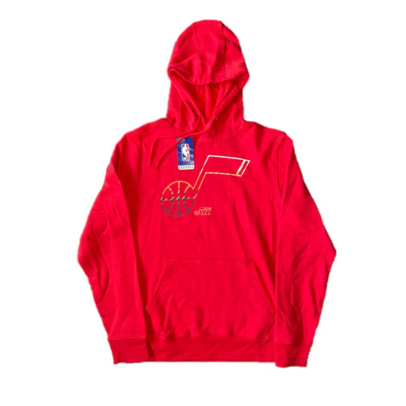 Utah Jazz Men's Hoodie NBA Red Fade Logo Graphic Hoodie