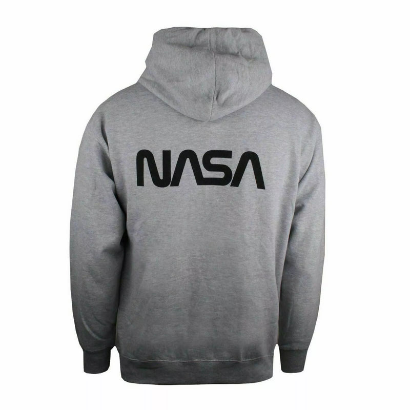 NASA Men's Grey Marl Hoodie Circle Logo Top