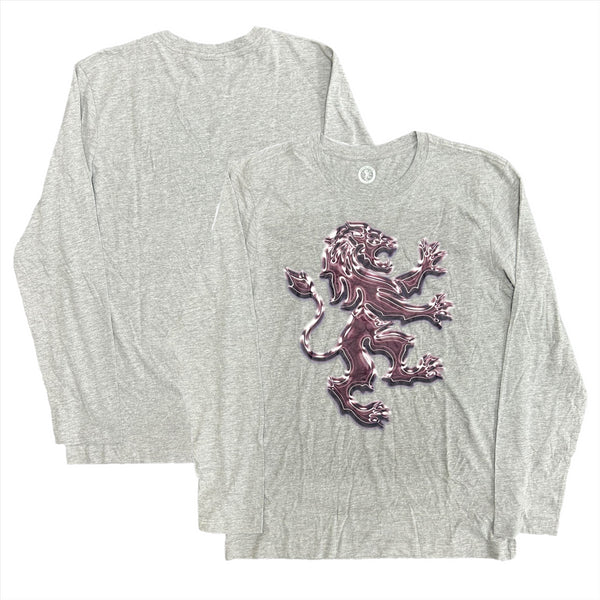 Aston Villa Football T-Shirt Men's Graphic Grey LS Top