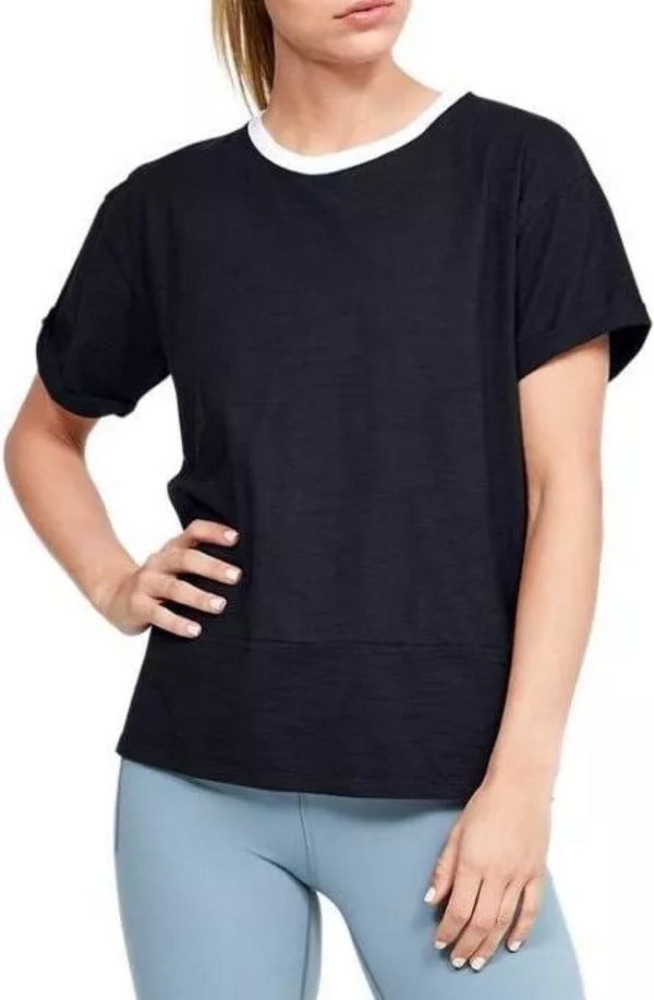 Under Armour Black T-Shirt Women's Charged Cotton Top