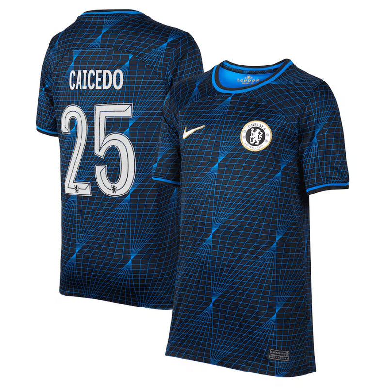 Chelsea Nike Football Shirt Kid's Away Cup Top - Caicedo 25