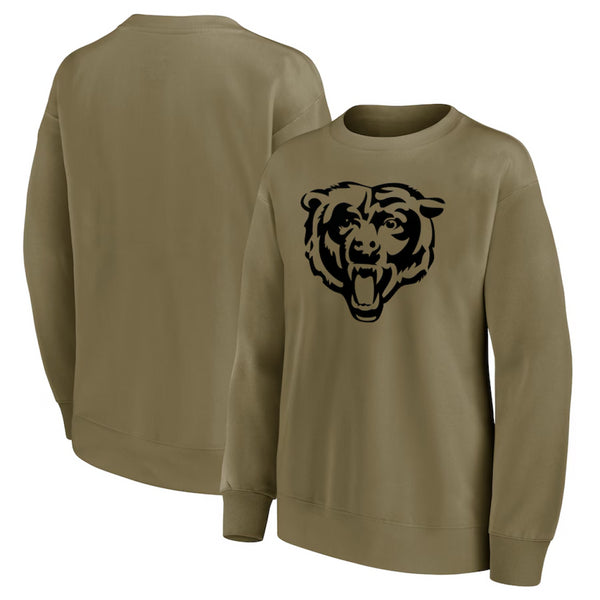 Chicago Bears Green Sweatshirt Women's NFL Mono Logo Top