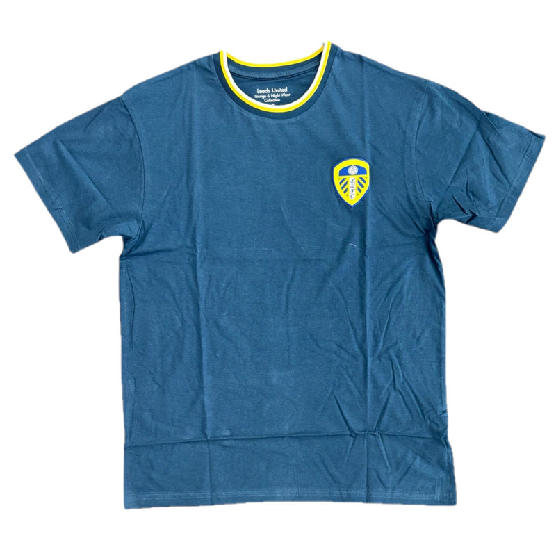 Leeds United Men's T-Shirt Football Stripe Lounge Top