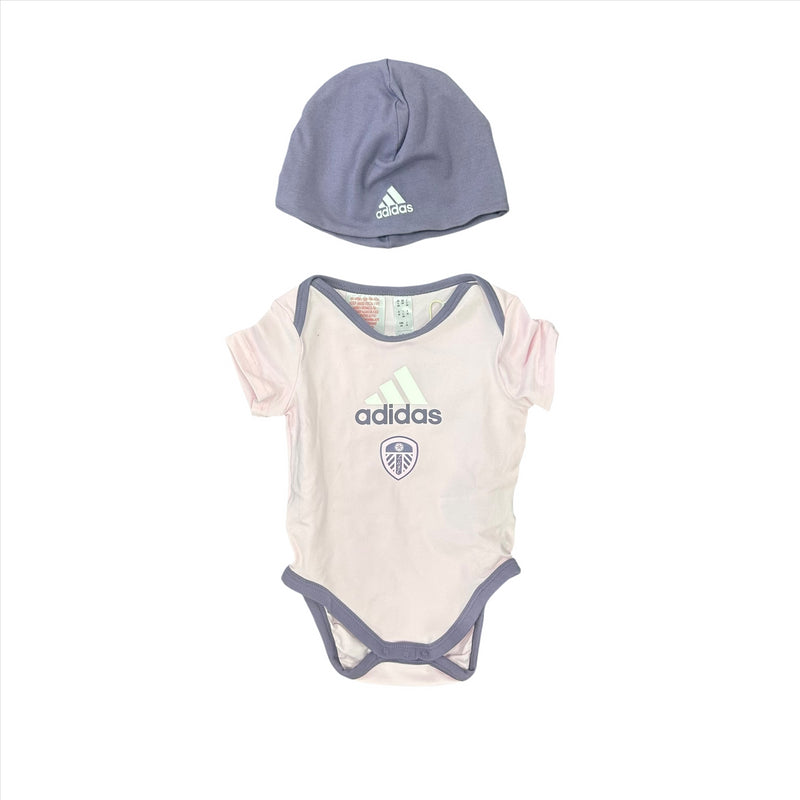 Leeds United Baby Bodysuit adidas Pink Football Gift Set