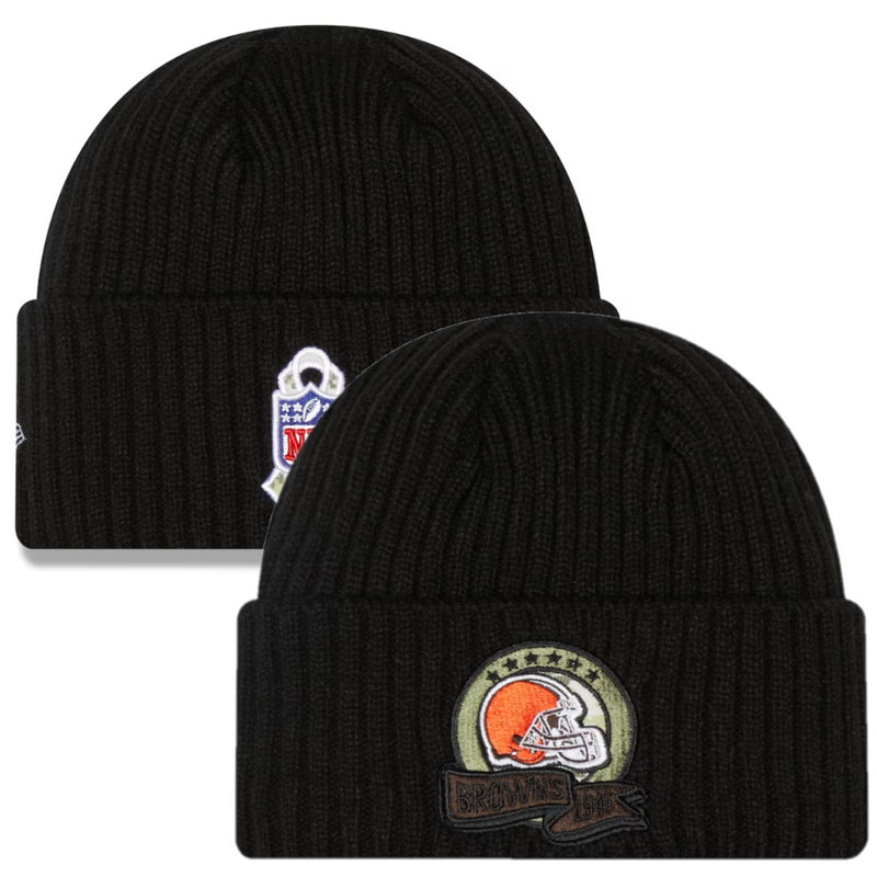 Cleveland Browns Adult Beanie New Era Salute To Service Hat