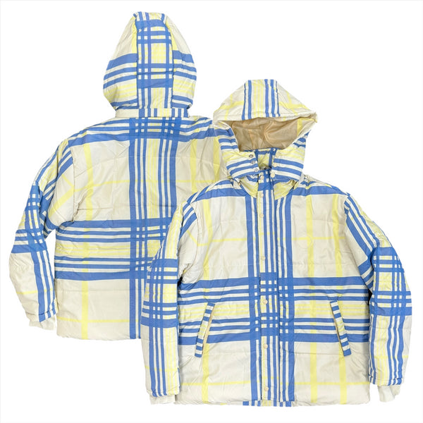 Leeds United Men's Jacket Football Ecru Puffer Padded Top