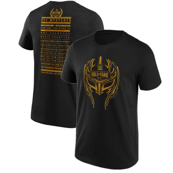 Rey Mysterio WWE T-Shirt Men's Black Hall Of Fame 2023 Top
