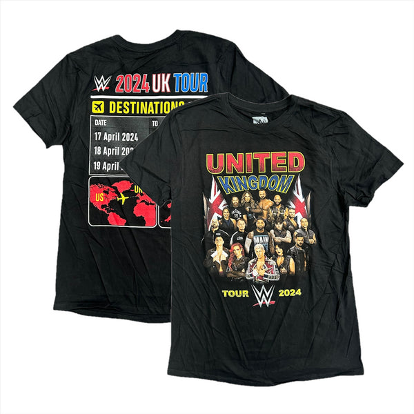 WWE Wrestling Men's T-Shirt 2024 UK Tour Event Top