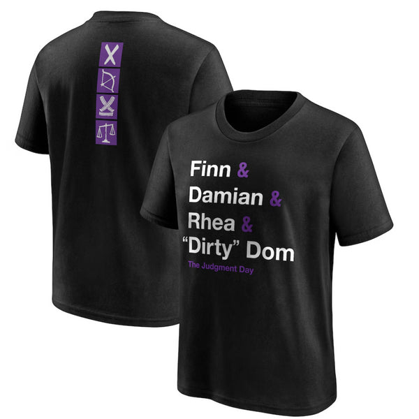 The Judgement Day T-Shirt Kid's WWE Black Names List Top