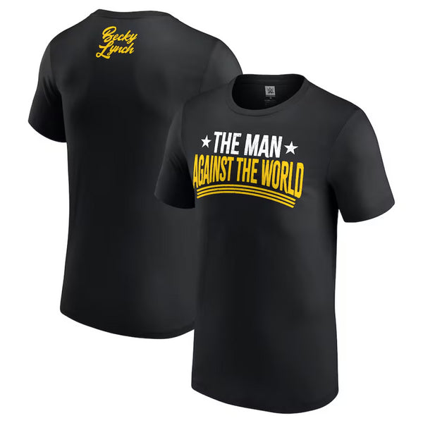 WWE Men's Black T-Shirt Becky Lynch Against The World Top