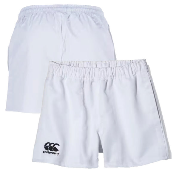 Canterbury Kid's Rugby Shorts White Proffesional Poly Shorts