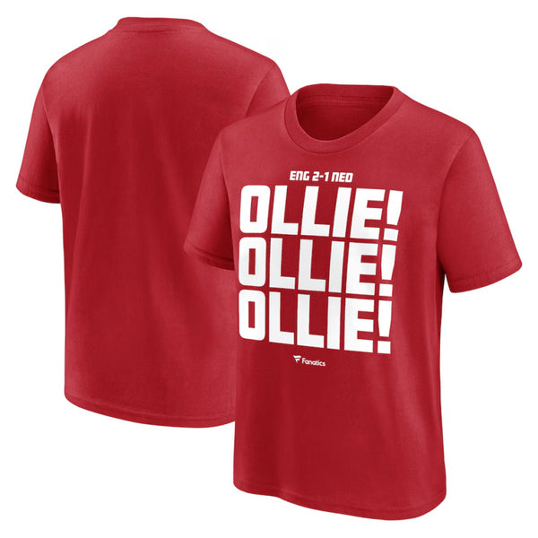 England Men's Red T-Shirt Football Ollie 2-1 Top