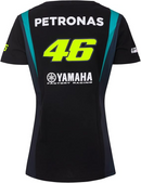 Team Sky Women's T-Shirt VR46 Black MotoGP Yamaha Top