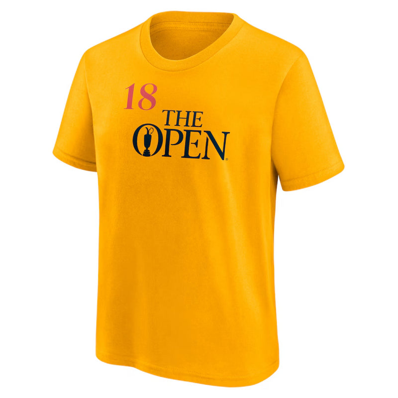 The Open Golf T-Shirt Kid's Pin Flag Wordmark Top