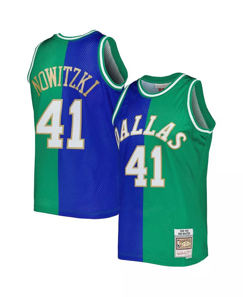 Dallas Mavericks Split Jersey Mitchell & Ness Split Jersey - Nowitzki