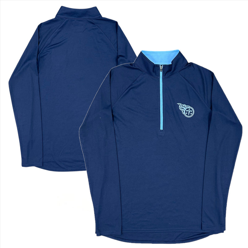 Tennessee Titans Women's Top NFL Navy Logo Quarter Zip Top