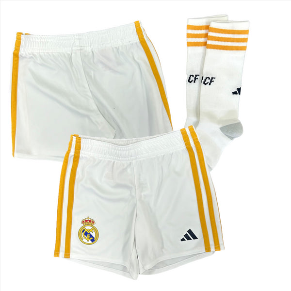 Real Madrid Kid's Kit adidas 23/24 Home Football Shorts & Socks - New