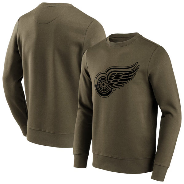 Detroit Red Wings Sweatshirt Men's NHL Mono Logo Green Top
