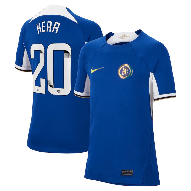 Chelsea Nike Football Shirt Kid's Home WSL Top - Kerr 20