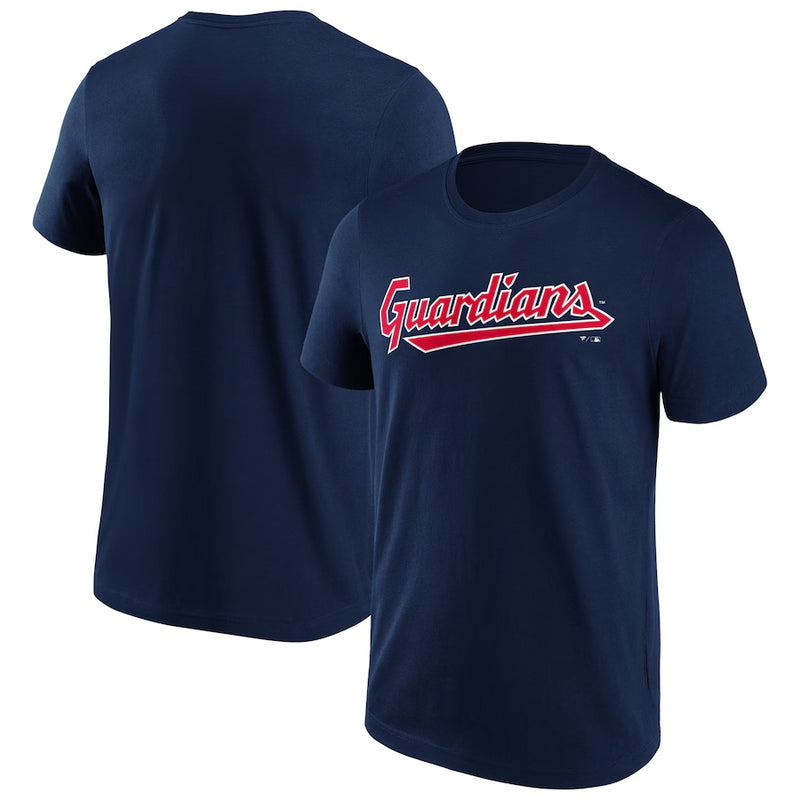 Cleveland Guardians T-Shirt Men's MLB Baseball Wordmark Navy Top