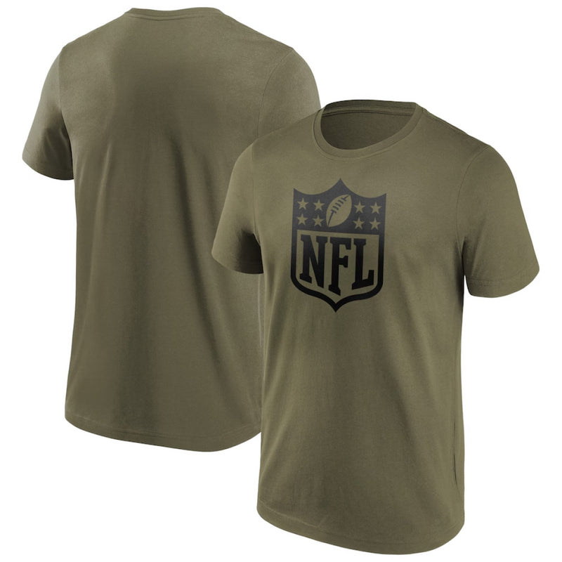 NFL Shield Logo T-Shirt Men's Fashion Preferred Logo Khaki Top